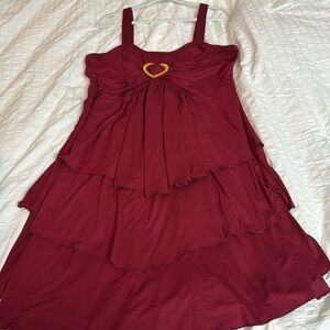 XL red layered stretchy dress